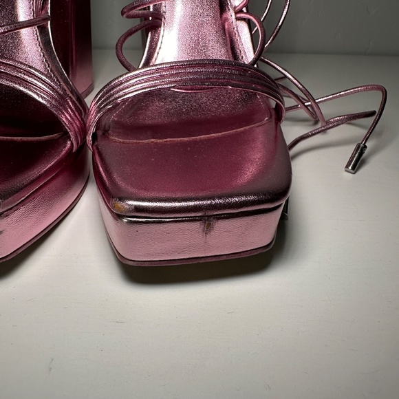 Like New Steve Madden Manzie Metallic Pink Platforms - Picture 4 of 12